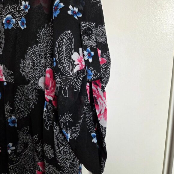 Torrid Black Floral & Paisley Lexie Top - Picture 5 of 10